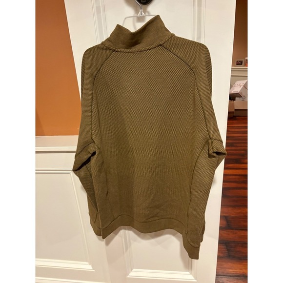 New VRST Mens Quarter Zip Pullover Textured Brown Mock Neck Long Sleeve Top $78 - Picture 6 of 12
